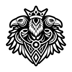 Raven tattoo icon in glyph style