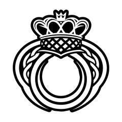 Royal ring icon in glyph style