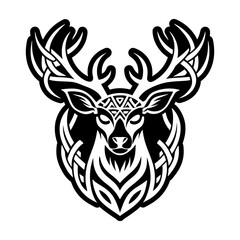 A glyph style icon of stag symbol