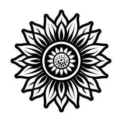 A glyph style icon of sunflower tattoo