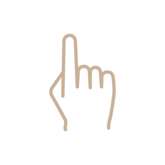 one finger hand icon sign symbol,