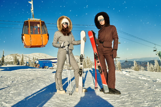 friends at ski resort