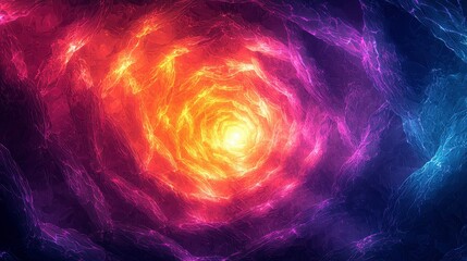 Fototapeta premium Abstract swirling energy vortex with vibrant colors and glowing center.