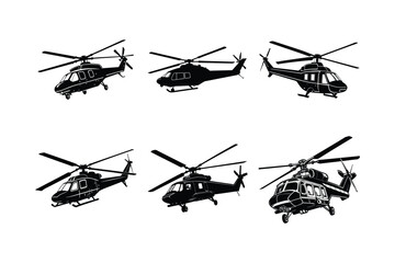 helicopter silhouette vector illustration