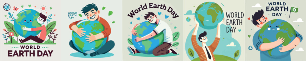 Naklejka premium The Man Who Celebrates World Earth Day