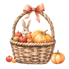 Yellow & Green Autumn Cottage Clipart Vector Illustration