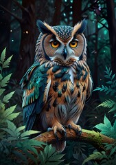 An owl in forest park 