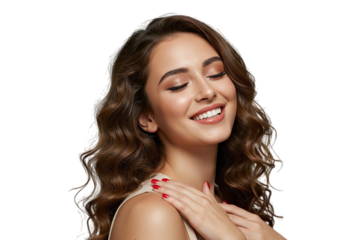 Portrait of young beautiful  woman with perfect smooth skin isolated over white background. Tenderness and sensuality. Concept of natural beauty, plastic surgery, cosmetology, cosmetics, skin care