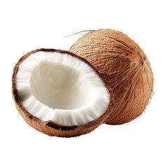 Freshly cut coconut showcasing its white flesh