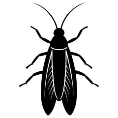 Caddisfly silhouette vector illustration