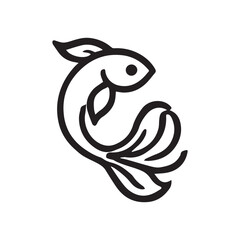 2d guppy fish logo with white background