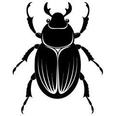 Dung beetle silhouette vector illustration