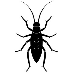 Earwig silhouette vector illustration