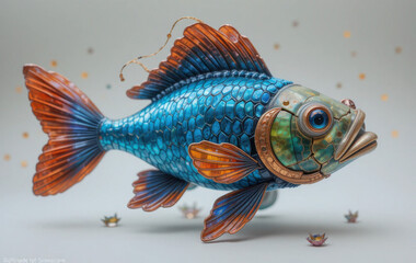 Fototapeta premium Fantasy fish made of plastic