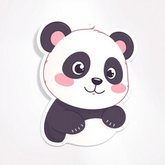 Fototapeta premium Adorable cartoon panda bear, perfect for children's illustrations, cards, or stickers. Cute and friendly design.