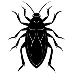 Giant water bug silhouette vector illustration
