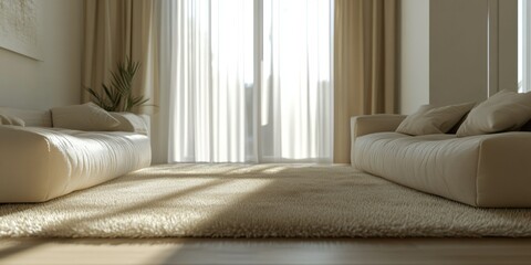 Modern Living Room with Sunlight Streaming In