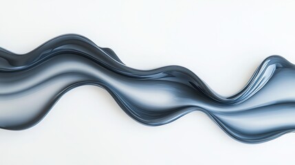 **A refined blend of smooth liquid-like layers in monochromatic shades of muted blue-gray