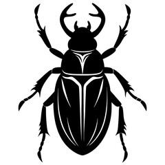 Goliath beetle silhouette vector illustration
