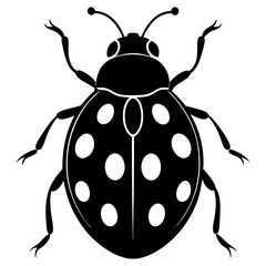 Ladybug silhouette vector illustration