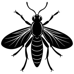 Sawfly silhouette vector illustration