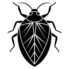 Shield bug silhouette vector illustration