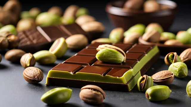 Pistachio chocolate bar.