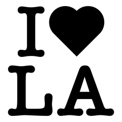 Black Los Angeles I Love LA Heart Retro Lettering Vector Graphic Design