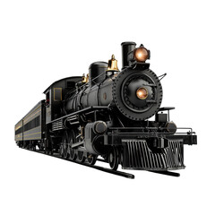 Obraz premium Classic steam locomotive with passenger cars in motion