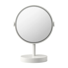 Minimalist round tabletop mirror with adjustable stand