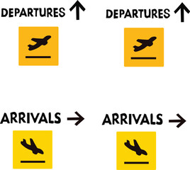 departure arrivals sign set