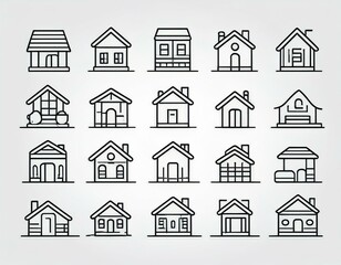 Fototapeta premium home line icons 256 x 256 