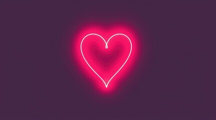 A radiant love logo shines with a bright pink hue, set against a deep, dark backdrop, symbolizing warmth and romance ideal for Valentine's Day or expressions of affection