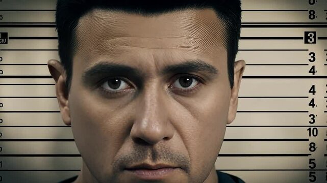 Photo of a prisoner at the police station.
