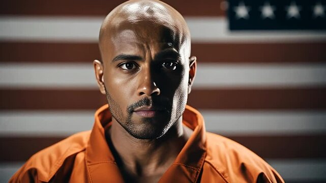 Photo of a prisoner at the police station.