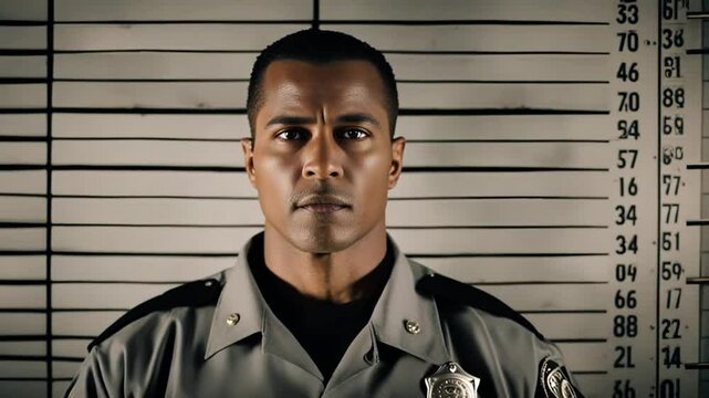 Photo of a prisoner at the police station.