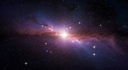 Cosmic Nebula Bright Star Galaxy Space Background