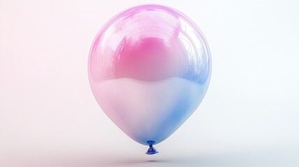 Colorful Gradient Balloon Floating in Air with Soft Background