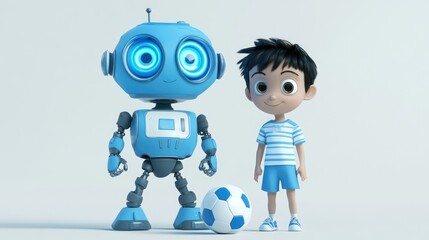 Animated AI Robot in a Futuristic Scene