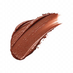 abstract 3d Smeared coral lipstick swatch isolated on white background