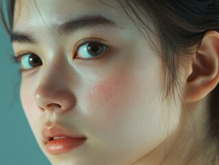 Elegant Close-Up of a Woman with Glowing Skin