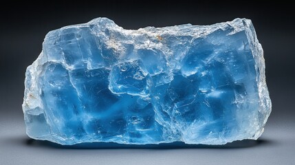 Stunning Blue Crystal Stone with Unique Textures and Clarity