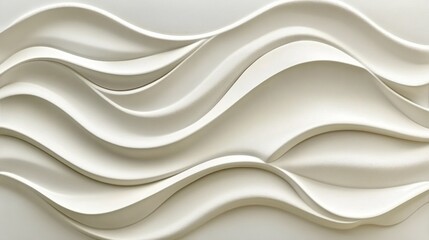 Obraz premium Abstract Wave Pattern Design in Soft White Tones for Decoration