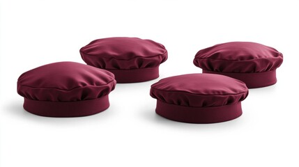 Red Fabric Chef Hats on Display for Culinary Arts and Cooking Events