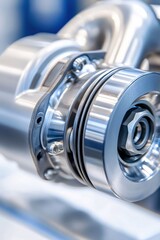 Precision Engineered Metal Component Close Up Modern Industrial Machinery Detail