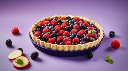 Scrumptious Berry Tart with a Crisp Crust: A Visual Delight