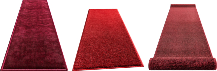 red carpet isolated on transparent background Direct view, cinema Launch event, exhibition, red carpet gala png