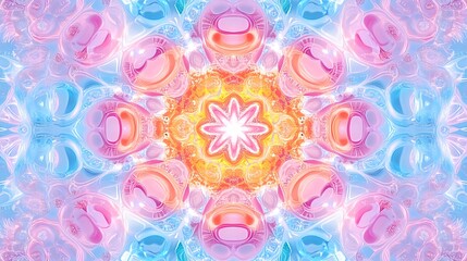 pastel mandala: abstract colorful kaleidoscope - pastel colors