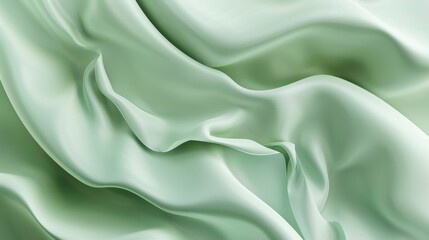 Obraz premium Abstract Green Silk Drape Wallpaper