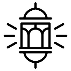Flat Lamp Design Ramadan Icon